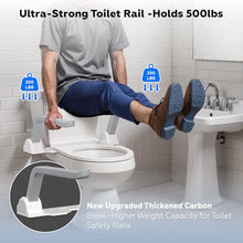 Load image into Gallery viewer, ZEAGUS Toilet Safety Rails for Seniors,500lb Heavy-Duty Toilet Safety Frame,60° Adjustable & Space-Saving Toilet Assist Arms,Toilet Handles for Elderly,Disabled, and Mobility Impaired
