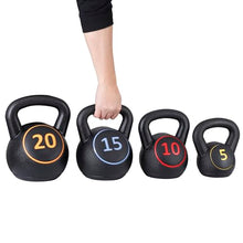Load image into Gallery viewer, F2C Kettlebell Sets 4 Piece Strength Training KettleBells Weight Set 5lb, 10lb, 15lb, 20lb HDPE Coated Concrete Kettle bell Core Training