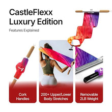 Load image into Gallery viewer, CastleFlexx Mobility and Full Body Strengthening Device | Non-Elastic Stretch Strap with Natural Premium Cork Handles for Stretching, Exercise, Physical Therapy, and Yoga