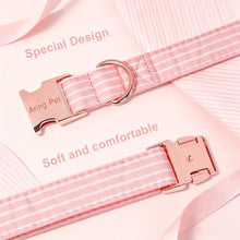 Load image into Gallery viewer, ARING PET Girl Dog Collar for Puppy Small Medium Large Dogs-Pink Stripe L