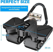 Load image into Gallery viewer, Ab Roller Home Gym Equipment – 4 Wheels Ab Wheel Muscle Roller with Built-in Tracker