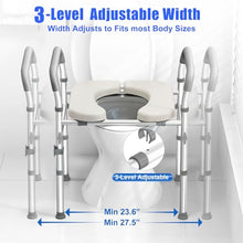 Load image into Gallery viewer, Toilet Seat Risers for Seniors, FSA and HSA Eligible Raised Toilet Seat with Handles, 8-Level Height and 3-Level Width Adjustment, Fits Most Body Sizes and Toilets, for Elderly, Pregnant, and Disabled