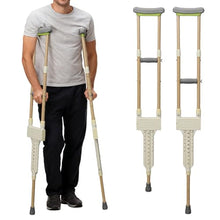 Load image into Gallery viewer, Aluminum Crutches for Adults, Pair of Height Adjustable Crutch (Fits 5'0" - 5'10"), Universal & Lightweight Crutches