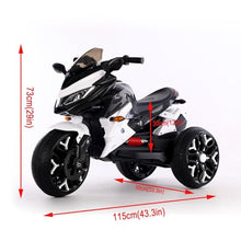 Load image into Gallery viewer, Kids Motorcycle Ride-On Motorbike 3-Wheels Battery Powered Rechargeable 12V Ride-On Toy with PU Seat Training Wheels (White)