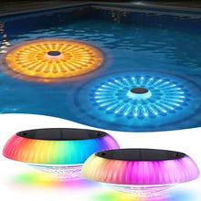 Load image into Gallery viewer, Solar Floating Pool Lights, 2026 Upgrade 2-Pack Solar Pool Lights for Above Ground & Inground Pools, 57 Lighting Modes, IP67 Waterproof, 3 Timers, 3000mAh, for Pool Parties, Backyard, Pond & Bathtub