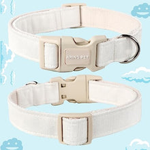 Load image into Gallery viewer, ARING PET White Dog Collar-Adjustable Small Dog Collars, Lightweight Cotton Wedding Pet Collars with Quick Release Buckle for Small Medium Large Dog