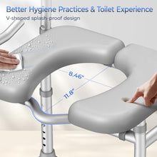 Load image into Gallery viewer, KingPavonini Toilet Seat Risers for Seniors, Raised Toilet Seat with Handles with Adjustable Height & Width
