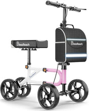 Load image into Gallery viewer, BlessReach Economy Knee Scooter Steerable Knee Walker for Foot Injuries Compact Crutch Alternative with Dual Braking System (Pink)