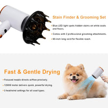 Load image into Gallery viewer, Portable Dog Hair Dryer Brush – 2-in-1 Warm Air Blower & Slicker Brush for Cats & Small Dogs – Adjustable Heat, Overheat Protection – Lightweight Grooming Tool for Home & Travel