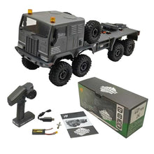 Load image into Gallery viewer, HOBBYPLUS Helidirect 1/18 RC Crawler CR18P Terranaut 8x8 RC Truck Remote Control Car w Full-Lock 8WD RTR Active All-Wheel Steering, 2-Speed Transmission, Recovery Winch, LED Lights (Gray)