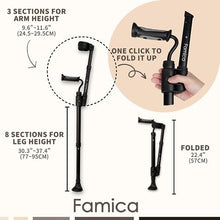 Load image into Gallery viewer, FlexiCrutch for Adult (x2 Unit, Open Cuff) - Red Dot Design Award Winner, Portable Mobility Aid for Seniors, Post-Surgery, Injury Recovery