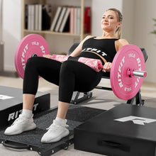 Load image into Gallery viewer, RitFit Barbell Weight Set - 4/6FT Olympic Barbell with Weight Plates (55-115LB Total) -Pink Plates