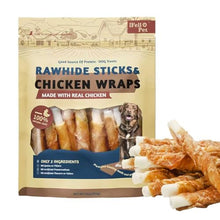 Load image into Gallery viewer, IFELLO PET Rawhide Sticks Wrapped with Real Chicken – High-Protein Long-Lasting Dog Chews – 70%+ Protein – 454g (1 lb)
