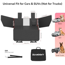 Load image into Gallery viewer, DIAMOOKY Dog Car Seat Cover for Back Seat, Waterproof Back Seat Extender for Dogs w/Door & Headrest Protector, Hard Bottom Pet Bed Hammock Holds 420lbs, for Cars SUVs Small Trucks(Not for 3-row seats)
