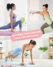 Load image into Gallery viewer, Adjustable Dumbbells Set, 4 in 1 Hand Weights Set for Women Men 10 LB Dumbbell Pair Each 2lbs 3lbs 4lbs 5lbs Weights Dumbbells Set with TPU Soft Rubber Handle for Home Gym Exercise Fitness - Pink