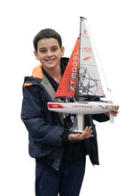 Load image into Gallery viewer, PLAY STEAM Voyager400 2.4GHz RC Motor Powered Sailboat in Red - 26" Tall