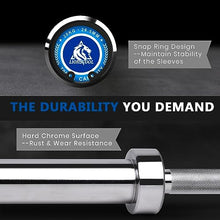 Load image into Gallery viewer, LIONSCOOL 7ft Olympic Barbell (Silver Chrome, 700LBS, Center Knurl)