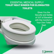 Load image into Gallery viewer, Essential Medical Supply Toilet Seat Riser for Elongated Bowl with 3.5" Rise - 19 x 14 x 3.5 Inch, Elevating and Raising Toilet Seat for Seniors, Adults and The Elderly with 300lb Weight Capacity