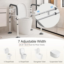 Load image into Gallery viewer, Loyoda Toilet Safety Rails,Height-Adjustable Toilet Frame Width-Adjustable Toilet Handles Foldable Toilet Rail Provides Support for Seniors , Pregnant ,Disabled (Gray)