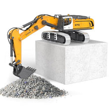 Load image into Gallery viewer, KidsFaves Pro-Grade Remote Control Excavator for Adult Metal Micro-Scale RC Construction Model with Leadscrew Digging System, Dual Battery Includes Portable Carry Case