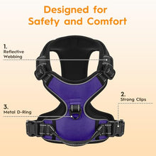 Load image into Gallery viewer, No Pull Dog Harness, No-Choke Soft Padded Reflective Dog Vest Harness with Front Clip & Top Handle, 2 Quick-Release Buckles, Adjustable for Small Medium Large Dogs
