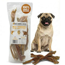 Load image into Gallery viewer, Dog Chits Beef Tendons Extra Large for Dogs & Puppies - High Protein, Low Fat - All Natural Beef Tendon Chew - Digestible, Lasting Training Reward Treats - Great for Healthy Joints - 9-11 inch, 6 pk