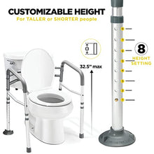 Load image into Gallery viewer, Medical king Toilet Safety Rail - Adjustable Detachable Toilet Safety Frame with Handles Heavy-Duty Toilet Safety Rails Stand Alone - Toilet Safety Rails for Elderly, Handicapped - Fits Most Toilets
