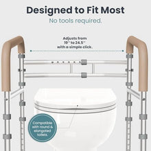 Load image into Gallery viewer, Toilet Handles for Seniors, Toilet Bars for Elderly, Disabled & Handicap - Beige