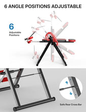 Load image into Gallery viewer, YOLEO Gravity Heavy Duty Inversion Table with Headrest & Adjustable Protective Belt Back Stretcher Machine for Pain Relief Therapy (Red02)