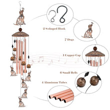 Load image into Gallery viewer, Dog Wind Chimes for Outside, 35‘’ Metal Dog WindChimes