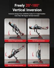 Load image into Gallery viewer, HARISON Inversion Table for Back Pain Relief - Decompression Back Stretcher, 350LBS Capacity Strength Training Inversion Equipment, Decompression Table with Safe Belt & Comfortable Ankle Holders