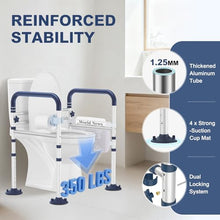 Load image into Gallery viewer, HolyHeal Toilet Safety Rails for Seniors, Adjustable Height & Width Toilet Rails, 350 lb Toilet Handles for Elderly and Disabled, Foldable Toilet Safety Frame, Toilet Bars Fit Any Toilets