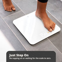 Load image into Gallery viewer, Greater Goods AccuCheck Digital Scale for Body Weight - Accurate Digital Bathroom Scale with High-Precision Sensors, Large Easy-to-Read Backlit Display, 400 lb Capacity, Auto Step-On (White)