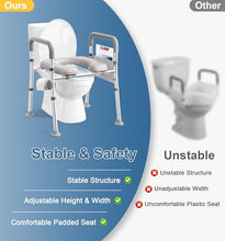 Load image into Gallery viewer, Soundfuse Toilet Seat Riser for Seniors, FSA HSA Eligible Raised Toilet Seat with Handles