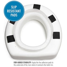 Load image into Gallery viewer, HealthSmart Enhanced Comfort 5" Raised (Round) Toilet Seat Risers for Seniors 5 Slip Resistant Pads