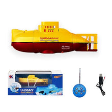 Load image into Gallery viewer, Tsiodot Mini RC Submarine Waterproof Remote Control Boat Underwater Diving Fish Tank Toy Yellow)