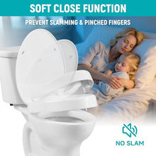 Load image into Gallery viewer, LimLuc Elongated Toilet Seat Risers for Seniors, 2.5 Inch Elevated Toilet Seat with Slow Close, Non-Slip Raised Toilet Seat, 18.5" Fit for Elongated Toilet, White