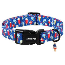 Load image into Gallery viewer, ARING PET Summer Dog Collar, Cute Blue Ice Pop Ice Cream 4th of July Pet Collars for Puppy Small Medium Large Female Girl Dogs-L