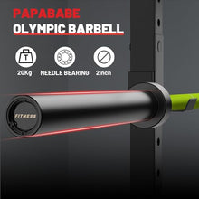 Load image into Gallery viewer, PAPABABE Barbell, 7ft Olympic Barbell 45lb, 30mm Green Chrome Grip & Black 2-Inch Sleeves -(Green/Black)