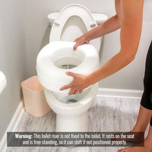 Load image into Gallery viewer, HealthSmart Enhanced Comfort 5" Raised (Round) Toilet Seat Risers for Seniors 5 Slip Resistant Pads