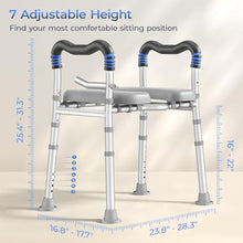 Load image into Gallery viewer, KingPavonini Toilet Seat Risers for Seniors, Raised Toilet Seat with Handles with Adjustable Height & Width