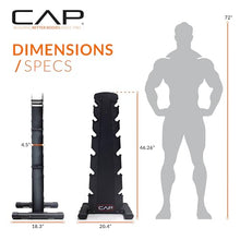 Load image into Gallery viewer, CAP Barbell 210 lb Rubber Coated Hex Dumbbell Set with Vertical Rack