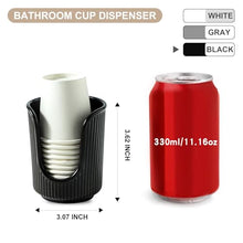Load image into Gallery viewer, Dobbyby Ceramic Bathroom Cup Dispenser with Stylish Vertical Stripes - Disposable Mouthwash Cup Holder Holds 3-4oz Paper Cups for Rinsing Cups on Bathroom Vanity Countertops (Black-Black-2 Pack)