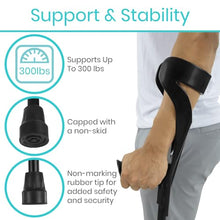 Load image into Gallery viewer, Vive Forearm Crutches (Pair) - Adjustable, Lightweight Arm Crutches Forearm for Adults