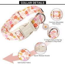 Load image into Gallery viewer, ARING PET Spring Summer Dog Collar-Cute Floral Doggy Collars for Small Dogs, Adjustable Cotton Sunflower Pet Collars Puppy Collar for Small Medium Large Dogs