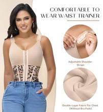 Load image into Gallery viewer, SHAPSHE Waist Trainer Corset for Women Tummy Control Sport Workout Body Shaper Vest for Postpartum Gym Zipper and Hooks Khaki XL