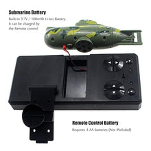 Load image into Gallery viewer, Tipmant Mini RC Submarine Remote Control Boat Ship Military Model Electronic Water Toy (Green)