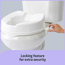 Load image into Gallery viewer, Medline Raised Toilet Seat with Secure Side Locks, 4" Elevation - 250 lbs. Capacity, for Seniors, Elderly, Independent Adults and Disabled Adults - 1 Ct.