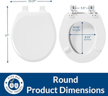 Load image into Gallery viewer, Mayfair Linden Slow Close Toilet Seat, Non Slip Heavy Duty Wood, Easy Install, Round, White