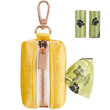 Load image into Gallery viewer, ARING PET Dog Poop Bag Holder, Velvet Doggy Waste Bag Dispenser Attach to Any Leashes, Portable Washable Pet Waste Pouch Dispenser with Metal Zipper